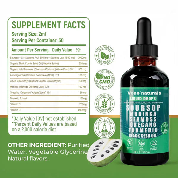 Vone Naturals organic 10:1 soursop extract drops